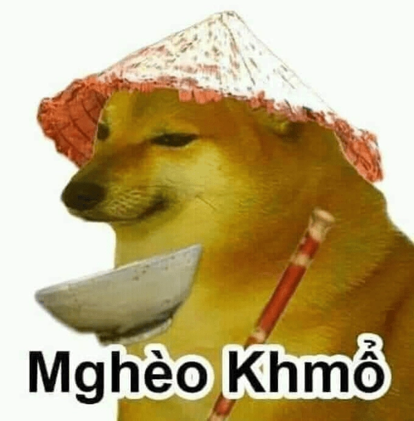 Meme chế chó cầm gậy dễ thương