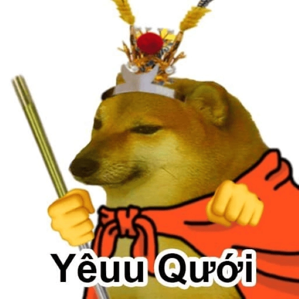 Meme thú vị chó cầm gậy