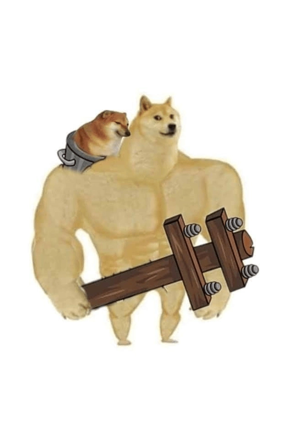Ảnh chế meme chó cầm gậy