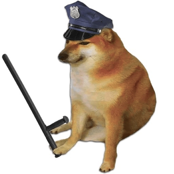 Meme con chó cầm gậy buồn cười