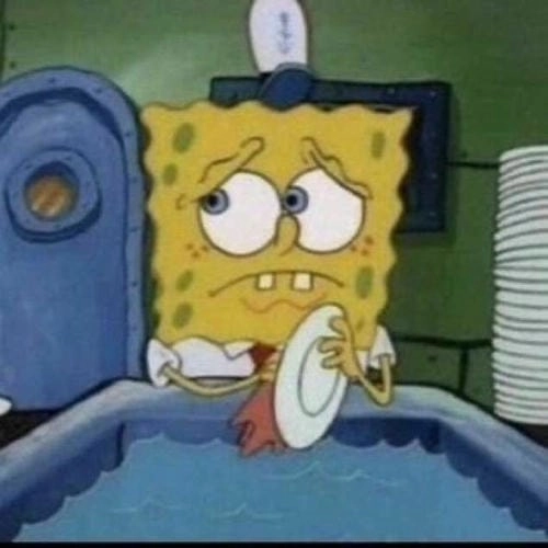 Meme hoạt hình Bọt Biển Spongebob rửa bát