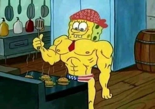 Meme Spongebob cơ bắp