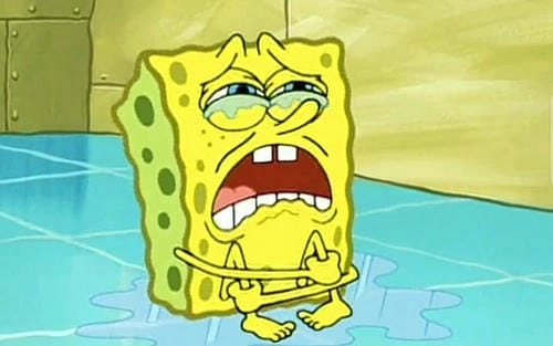 Meme Spongebob khóc ròng