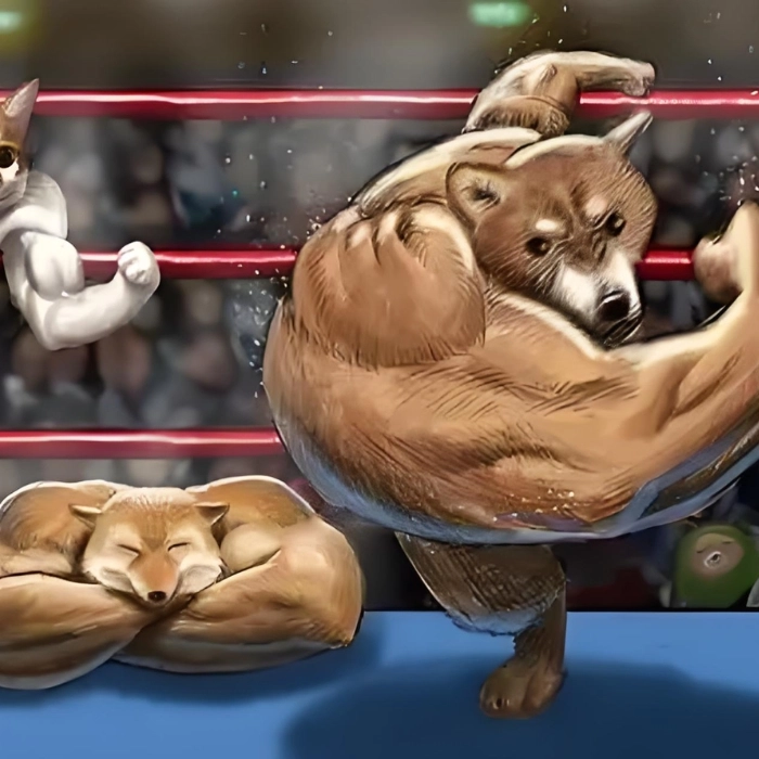 Meme chó cơ bắp đấu sĩ