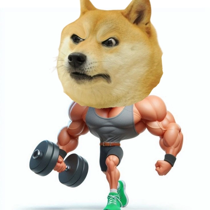 Meme chó vàng cơ bắp troll vui