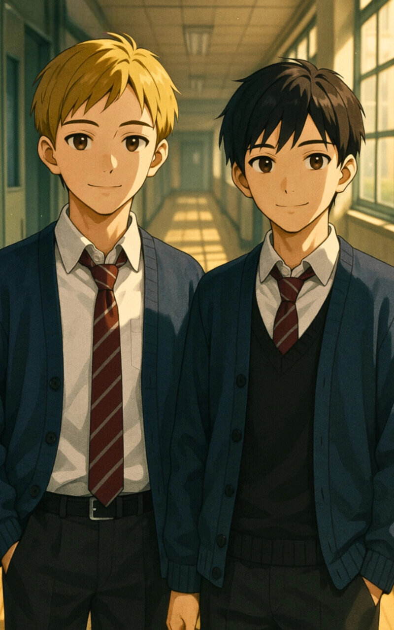 Hình ảnh anime boy cặp đôi học sinh dễ thương