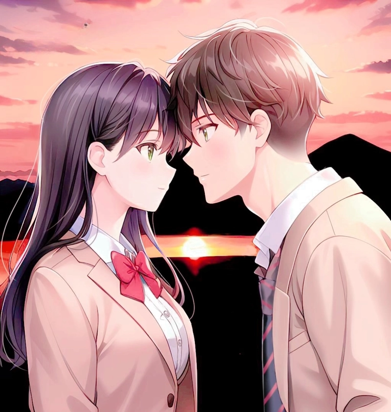 Ảnh anime cặp học sinh đáng yêu