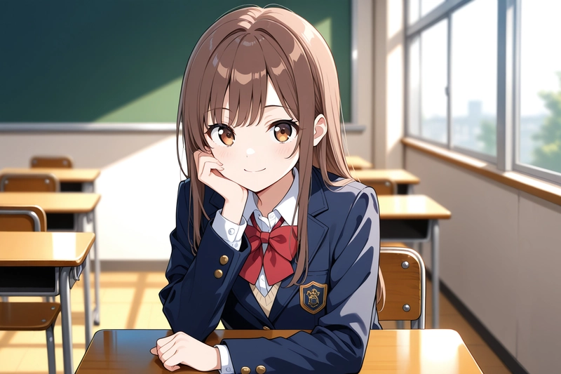 Hình ảnh anime vẽ học sinh làm bài tập sinh động