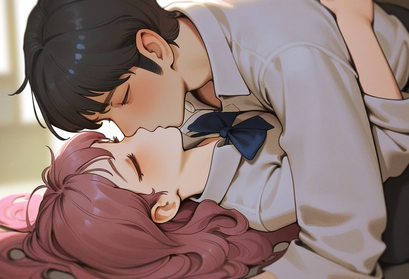 hôn nhau đắm đuối anime lãng mạn 