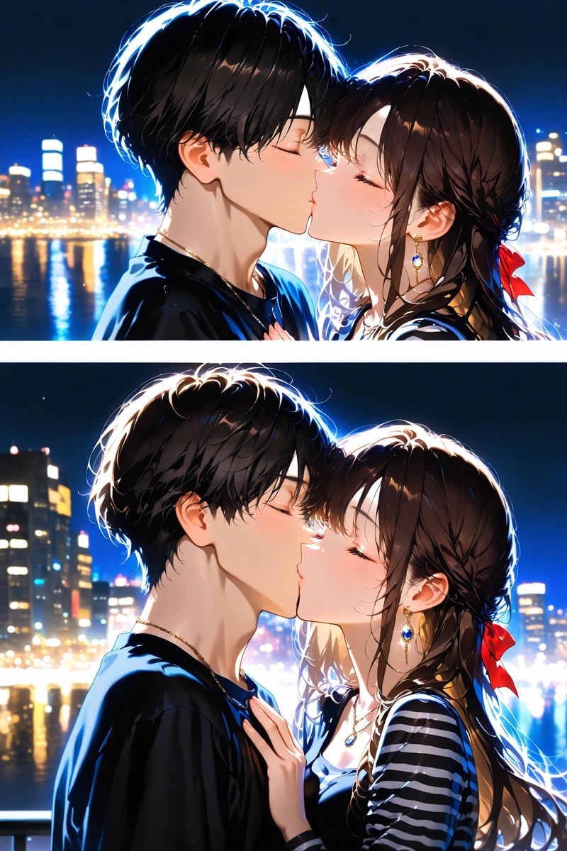 ảnh anime hôn nhau tình cảm 