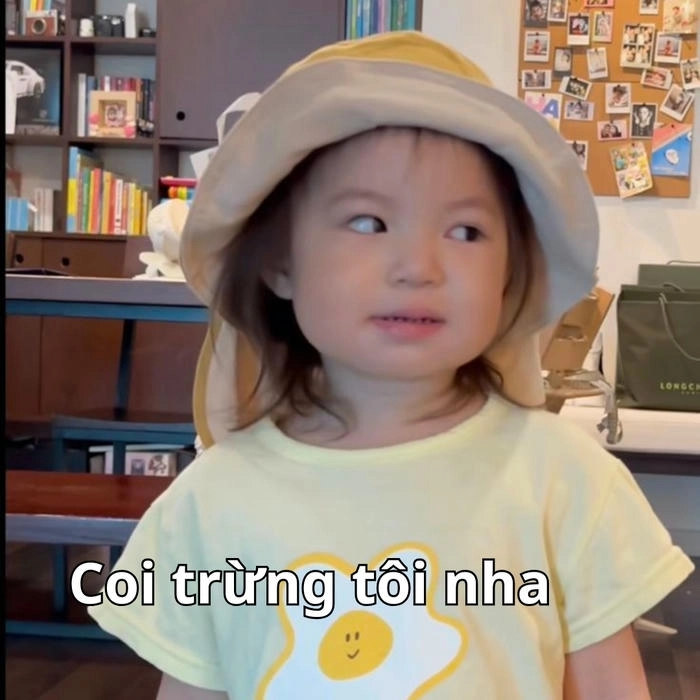 meme bé pam dễ thương 