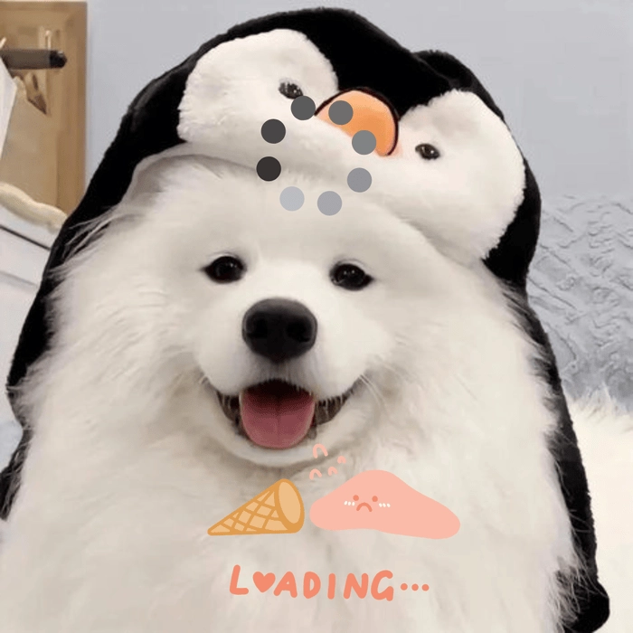 ảnh meme chó trắng loading 