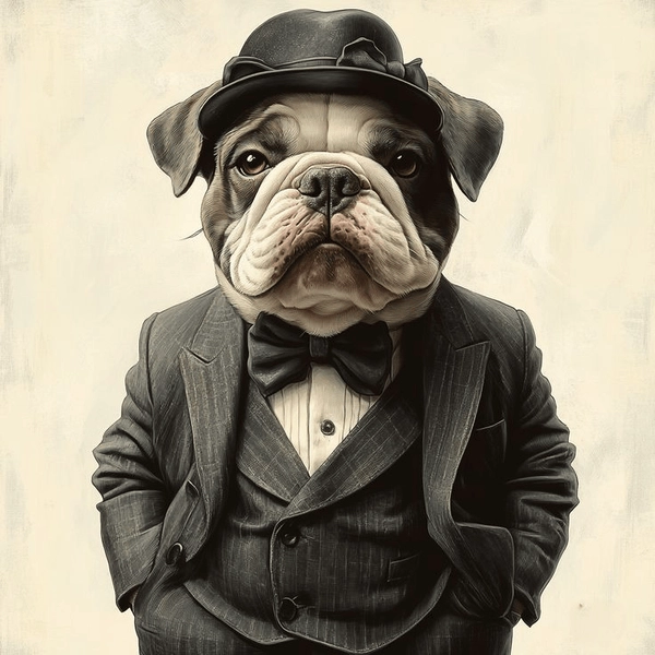 Chó mặc vest meme chất lừ 