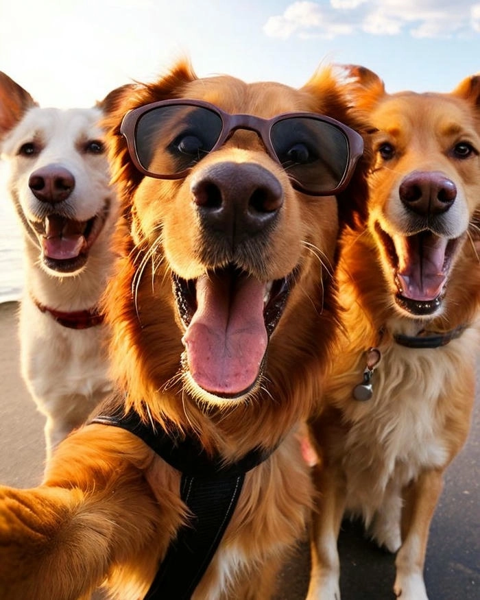 meme chó mèo selfie hài hước 