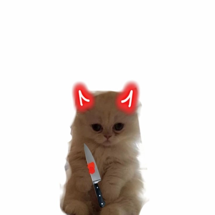 ảnh meme mèo cầm dao chất lượng cao