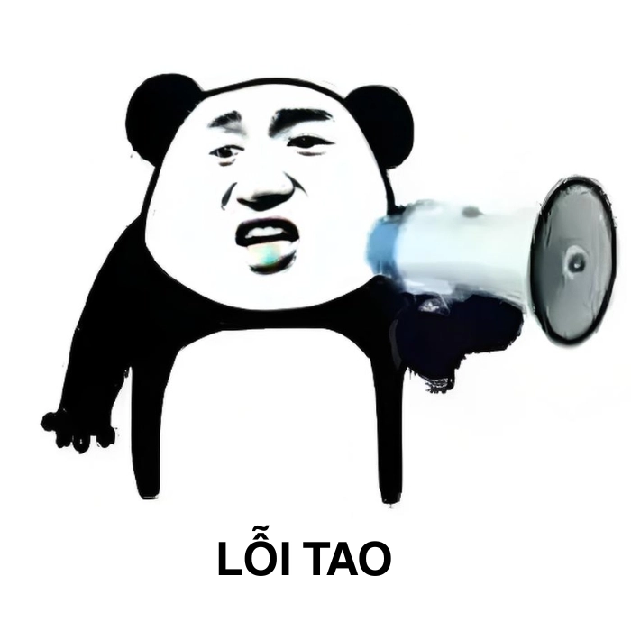 meme gấu trúc xin lỗi giận dỗi