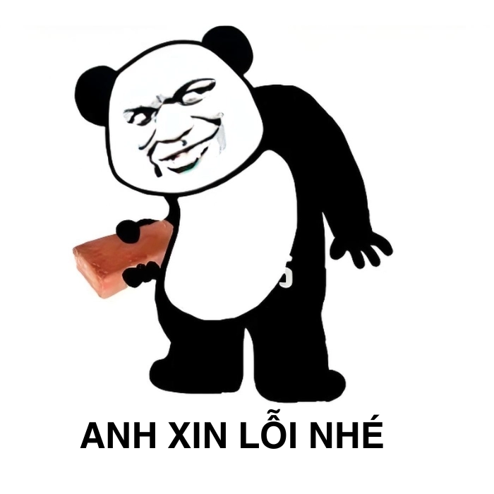 ảnh meme gấu trúc xin lỗi kiểu cute