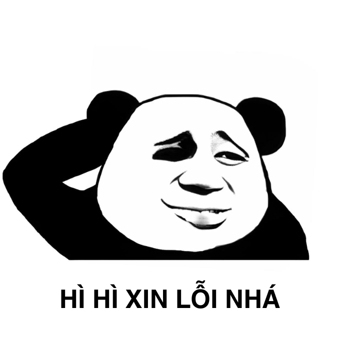 meme gấu trúc xin lỗi dễ thương