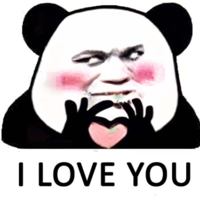 meme gấu trúc thả tim gif hoạt hình cute 