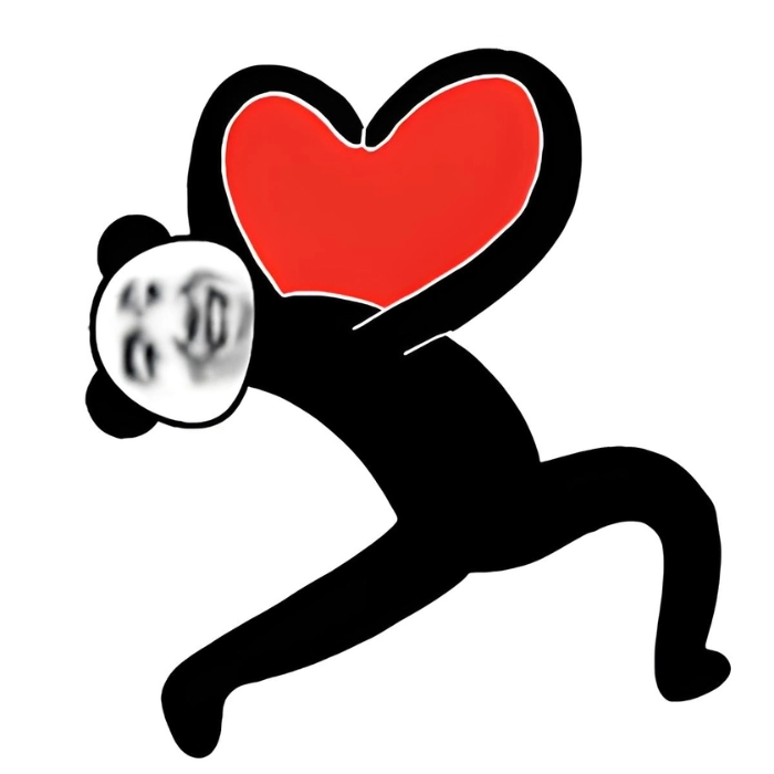 meme gấu trúc bắn tim tỏ tình cực chất 