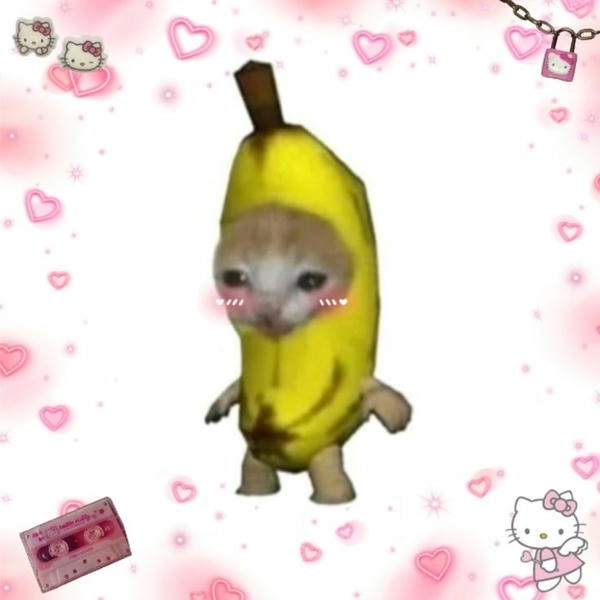 ảnh meme mèo chuối viral 