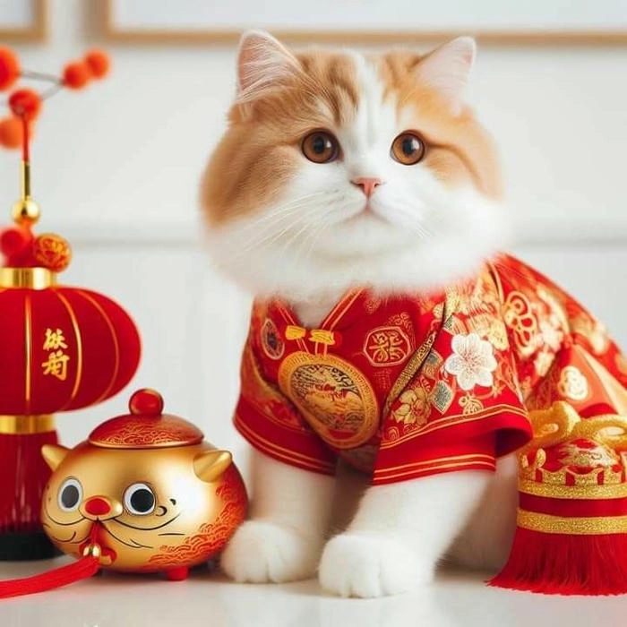 ảnh con mèo meme tết ngộ nghĩnh 