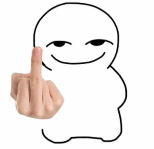 Hình ảnh ngón giữa meme hài 