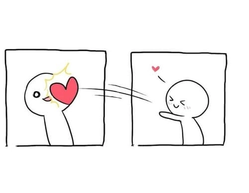 Ảnh meme thả tim cute 
