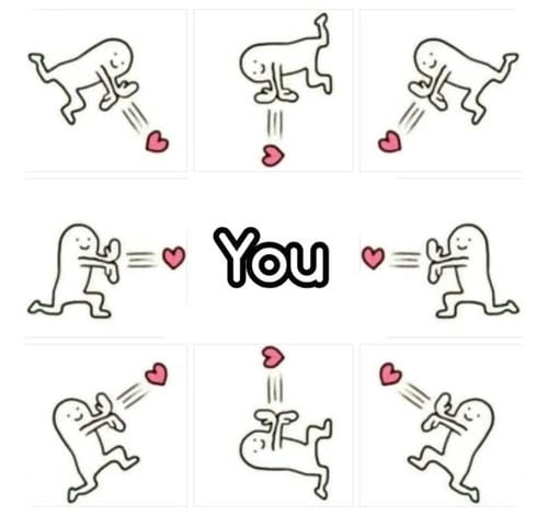 Meme thả tim cực dễ thương 