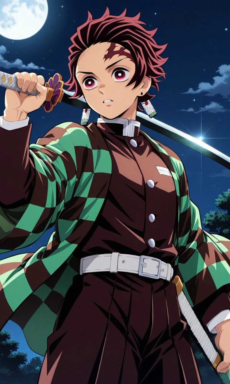 ảnh Tanjiro cầm kiếm