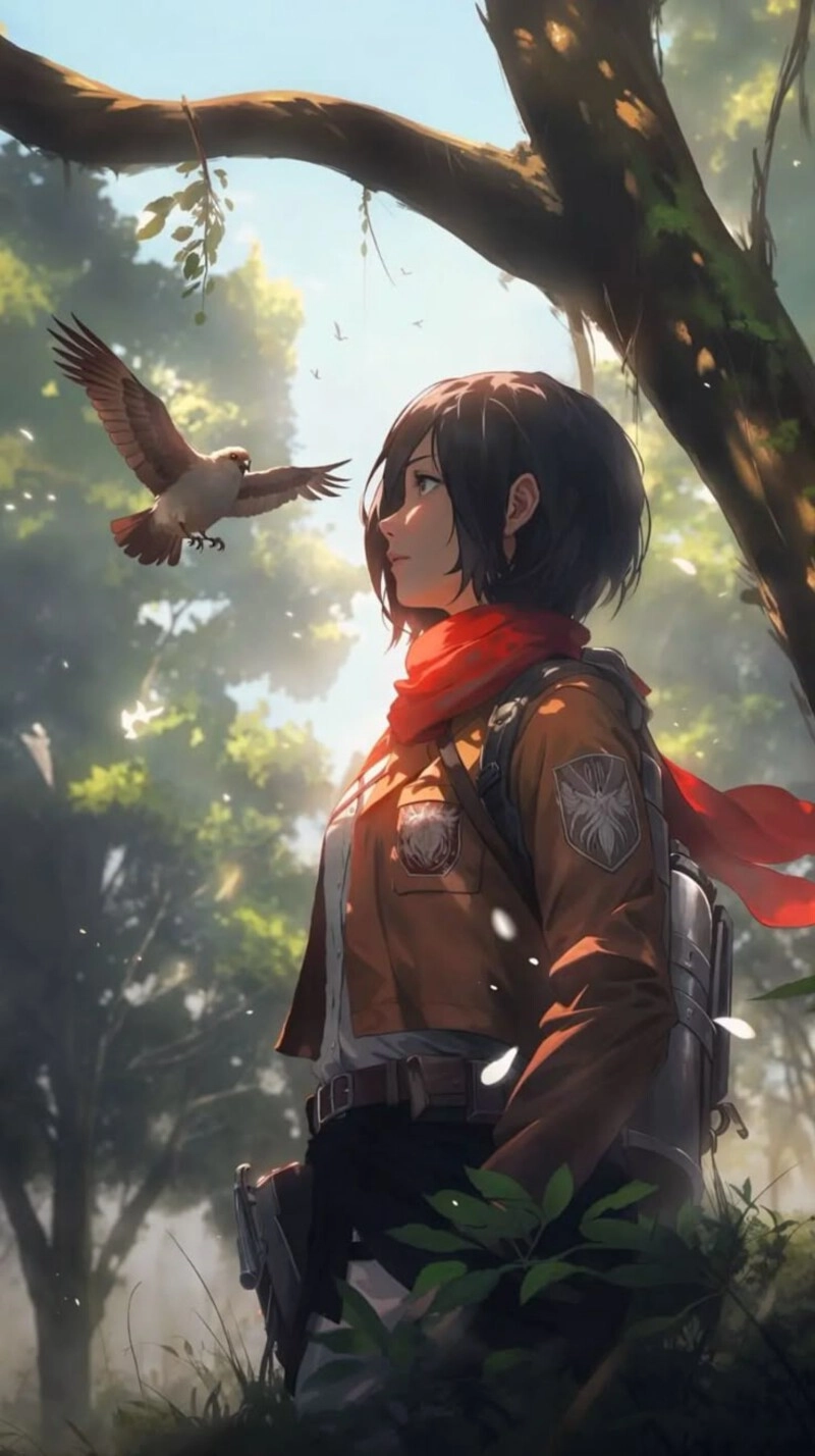ảnh mikasa ackerman cầm kiếm