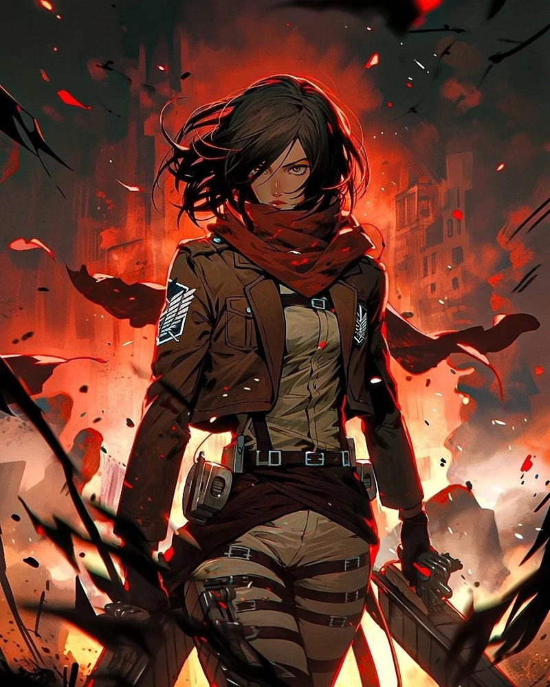 mikasa ackerman chiến đấu mạnh