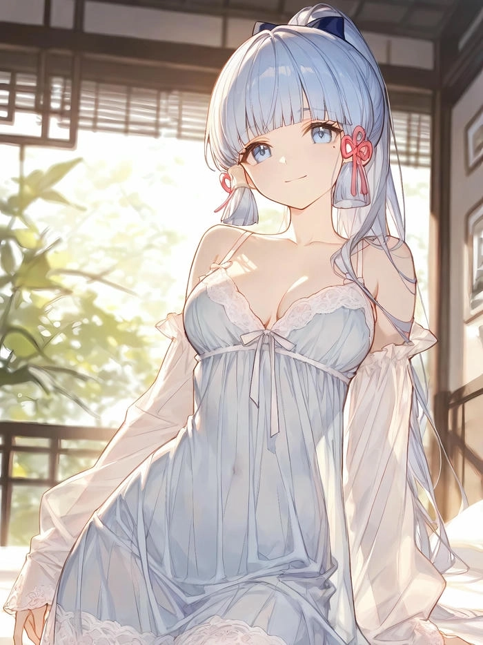 ảnh ayaka anime mặc váy 3 dây