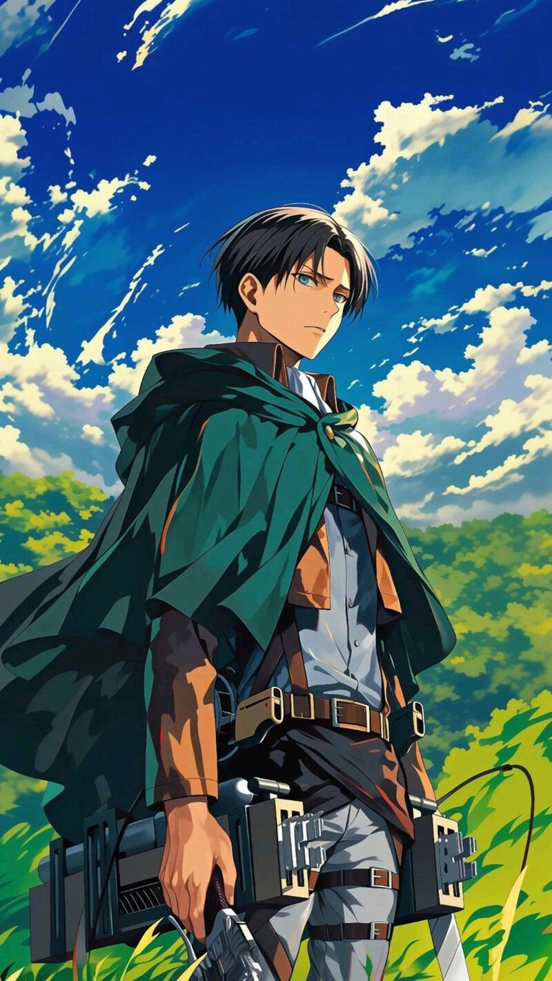 ảnh levi ackerman cầm kiếm trong trận chiến