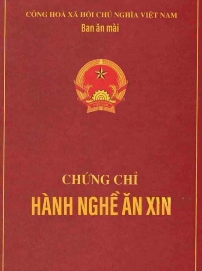 chứng chỉ ăn xin meme