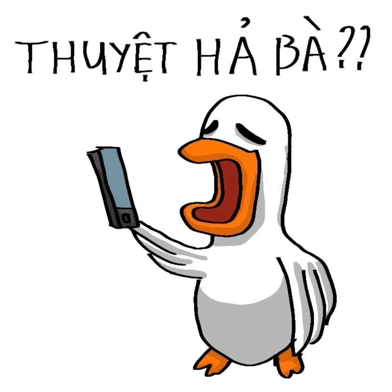 meme con vịt thiệt hả bà