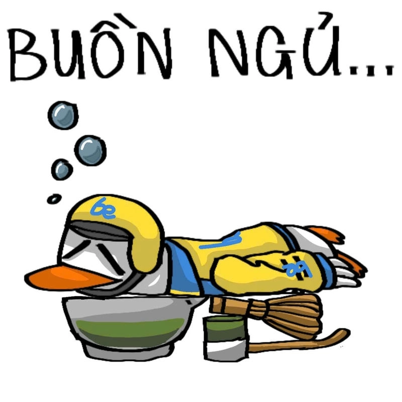 meme con vịt buồn ngủ