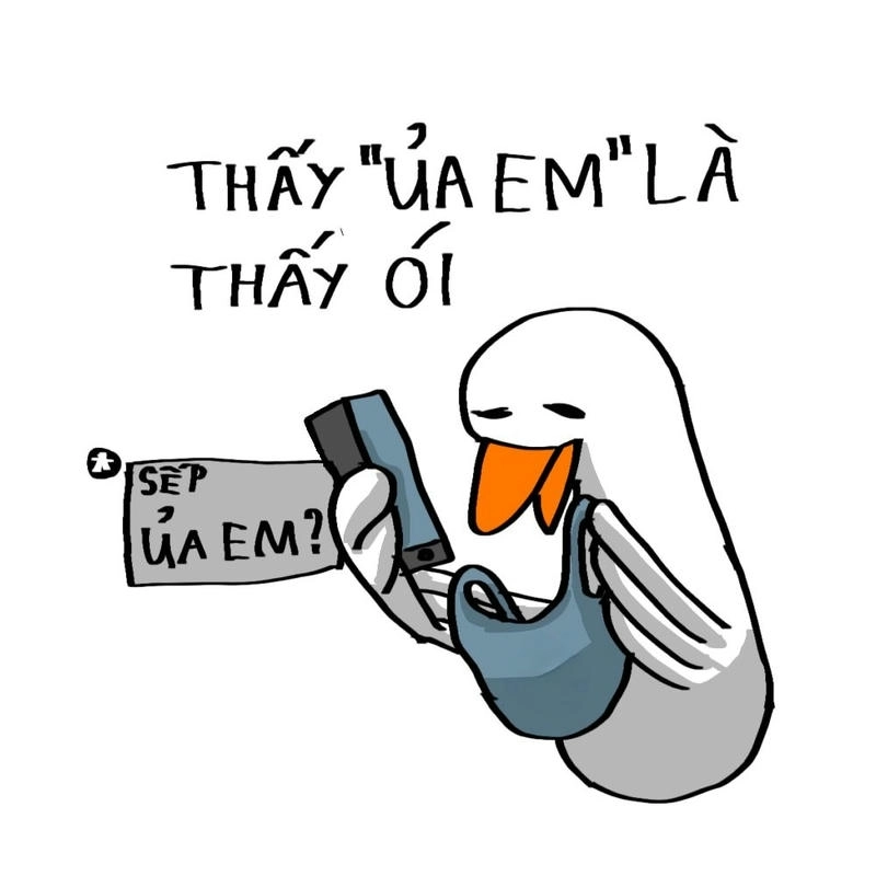 meme con vịt ủa em