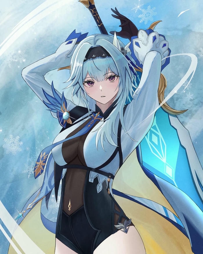 ảnh eula anime biểu cảm hạnh phúc