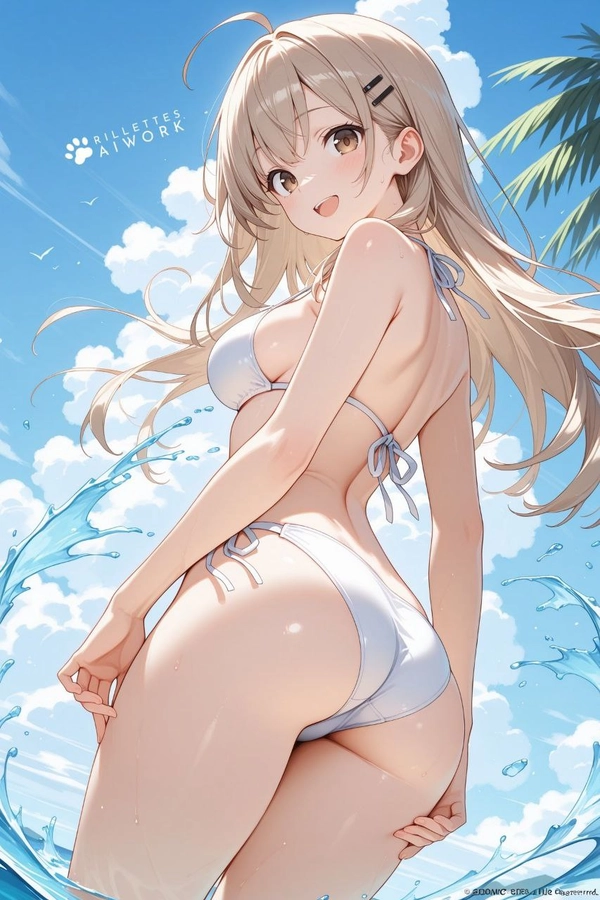 ảnh gái anime mặc bikini trắng